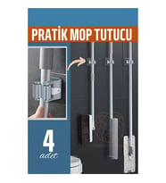Yapışkanlı Pratik Mop Tutucu 4 ADET