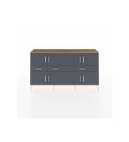 Arges Konsol 5 Raflı 3 Çekmeceli 8 Kapaklı 176x30x99 Çam-Antrasit