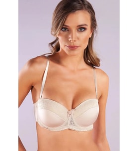 Giyim Gala Balconette Foam Cup Lace Bra, Ten Konforlu Ve Şık Sütyen, Strapless