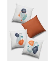 Turuncu Modern Çift Taraflı 4'lü Set Kırlent Kılıfı 4KR059