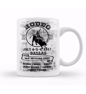 Rodeo Dallas Kupa Bardak Porselen