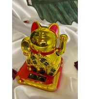 Maneki Neko Feng Shui Bereket Şans Mutluluk Çağıran Şans Kedi Sarı Gold
