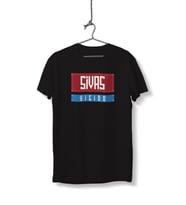 Sivas Yiğido Yazılı Tabela Sivas Temalı Unisex Siyah Sıfır Yaka Tişört