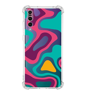 Huawei P20 Pro  Köşe Korumalı Antişok Kapak Renkli Desen Tasarımlı Şeffaf  Kılıf