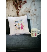 Ebe Kupa Bardak ve Yastık Set 002 (Beyaz)