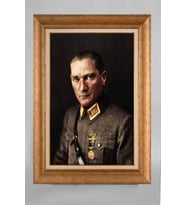 Altın Varaklı Paspartulu Çerçeveli Atatürk Tablo nt709