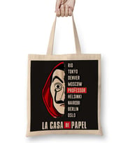 La Casa De Papel Profesör Bez Çanta Uzun Saplı