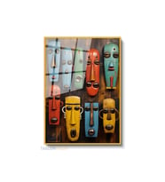 Dikey Çerçeveli Cam Afrika Maske Modern Ev Dekoru Duvar Sanatı Ev Ofis Tablosu (Altın)
