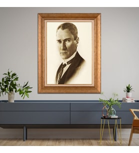 Altın Varaklı Paspartulu Çerçeveli Tablo hb664