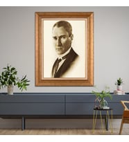Altın Varaklı Paspartulu Çerçeveli Tablo hb664