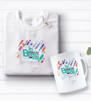 BK Gift Kişiye Özel İlk Babalar Günü Tasarımlı Beyaz Tişört ve Kupa Seti-6 (Model 1)