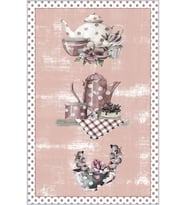 Eliana Home Baskılı, Yıkanabilir Kaymaz Taban Mutfak Halısı LNA2058 100x150 cm (Pembe)