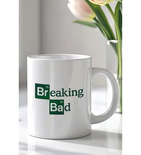 Breaking Bad Tasarımlı 330ml Baskılı Beyaz Seramik Kupa Bardak