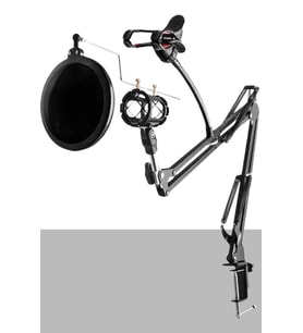 Set-01 - Trust 20378 İçin Mikrofon Standı + Pop Filtre Shock Mount Set