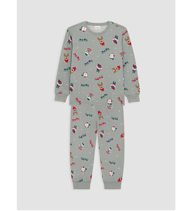 LCW Kids Yeşil Yılbaşı Temalı Erkek Çocuk Pijama Takımı