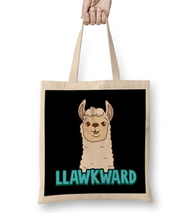 Cute & Funny Llawkward Awkward Llama Pun Lama Bez Çanta Uzun Saplı