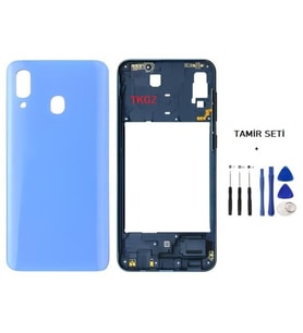 Samsung Galaxy A40 - SM-A405F FULL Kasa Arka Kapak Takım MAVİ - TAMİR SETİ
