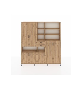 Arges Gardrop 17 Raflı 2 Çekmeceli 7 Kapaklı 220x30x243 Çam-Çam