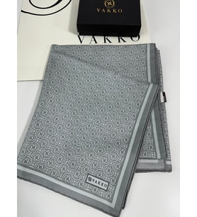 Vakko 90x90 Twill İpek Eşarp - 05470 (Gri)
