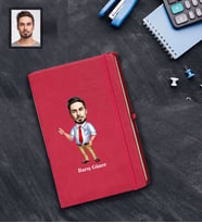 Kişiye Özel Öğretmen Karikatürlü Kırmızı Defter Bay-16