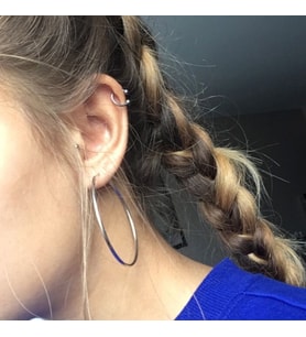 6 mm Düz Çelik Tragus Helix Piercing Silver Renk Ucu Toplu (Çok Renkli)
