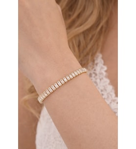 Ayarlanabilir Baget Taşlı Gold Bileklik