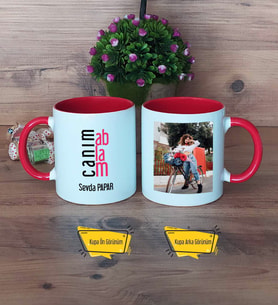 Ablaya Hediye Kupa Bardak Kırmızı Fotoğraflı Ablaya Doğum Günü Hediyesi