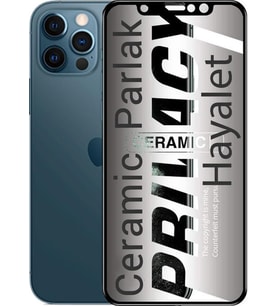 Apple Uyumlu   iPhone 12 Pro Max Hayalet Ekran Koruyucu Parlak Seramik