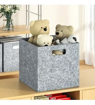 Dolap İçi Düzenleyici 1 Adet Organizer 3mm Keçe 32x32x32 cm Çok Amaçlı Gri Keçe Kutu (Gri)