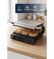 Sinbo SSM-2596 Dijital Ekranlı Sıcaklık ve Zaman Göstergeli Döküm Izgara ve Tost Makinesi 2000w