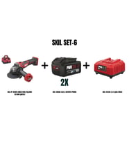 SKIL Set-6 (SKIL XP 3930FA AKÜLÜ AVUÇ TAŞLAMA 125 MM ÇANTALI+2x4,Ah Li BATARYA+2,4 A ŞARJ CİHAZI)