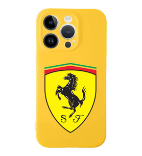 Apple iPhone 14 Pro Max  Lansman Kılıf Ferrari  Tasarımlı Altı Kapalı İçi Kadife Kaplı  Kapak (Şeffaf)