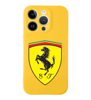 Apple iPhone 14 Pro Max  Lansman Kılıf Ferrari  Tasarımlı Altı Kapalı İçi Kadife Kaplı  Kapak (Şeffaf)