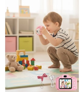 Taşınabilir HD Dijital Kamera Video Kayıt Fotoğraf Çekim USB Bağlantılı Şarjlı