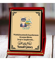 Şoför Baskılı Plaket (1. Tasarım)  Kişiye Özel (Kırmızı)