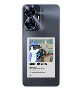 Realme C55 Uyumlu Regular Show Mordecai ve Rigby Desenli Şeffaf Telefon Kılıfı
