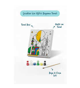 Renkli Cami ve Hilal Şövalesiz Boya Seti 20x20