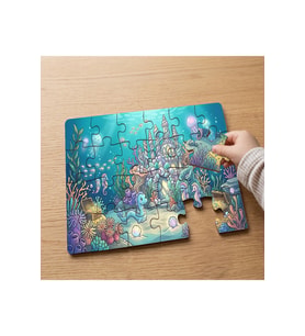 Sualtı Şehri Tasarımlı 24 Parça Ahşap Çocuk Puzzle