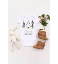 Unisex Bebek Merry Christmas Baskılı Body Zıbın