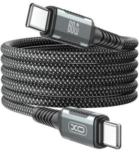 60W Hızlı Şarj Kablosu Type-C NB-Q267 Örgülü Organize Manyetik Şarj Kablosu 1 Metre Siyah