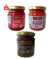 3'lü 210 cc Set (1 Adet Sambal Oelek, 1 Adet Ajvar, 1 Adet Yağda Kuru Domates)