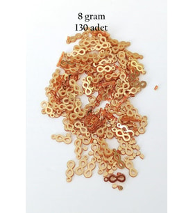 Northcity Oya Abiye Bileklik Kolye Pleksi Metalik Plastik Pul Altın Renk 8 gram 130 adet - BNC487