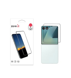 Galaxy Z Flip 7 Ekran Koruyucu Ekranı Tam Kaplayan Kenarları Kırılmaya Dayanıklı 5D Cam (Siyah)