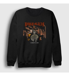 Presmono Unisex Siyah Kiberalizm Rock Purgen Sweatshirt 503067tt