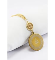 Yaşam Çiçeği Çelik Ön Allah Ayetel Kürsi Arka Felak Nas Ihlas Araba Dikiz Ayna Süsü Gold