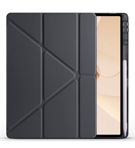 Huawei Matepad 12X Uyumlu Kılıf Zore Tri Folding Kalem Bölmeli Standlı Kılıf (Siyah)