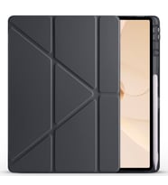Huawei Matepad 12X Uyumlu Kılıf Zore Tri Folding Kalem Bölmeli Standlı Kılıf (Siyah)