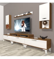 Decoraktiv Ekoflex 270DA Slm Silver Tv Ünitesi Tv Sehpası - Ceviz Beyaz (Beyaz - Kahverengi)