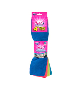 Trend Mikrofiber Temizlik Bezi 4'lü Açık
