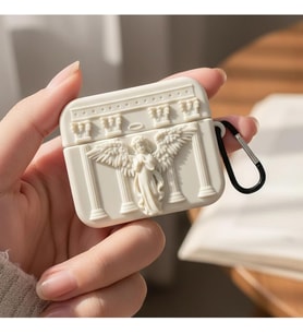 CaseOnn Kılıf Antik Melek Bej Bej Apple AirPods Pro ile uyumlu